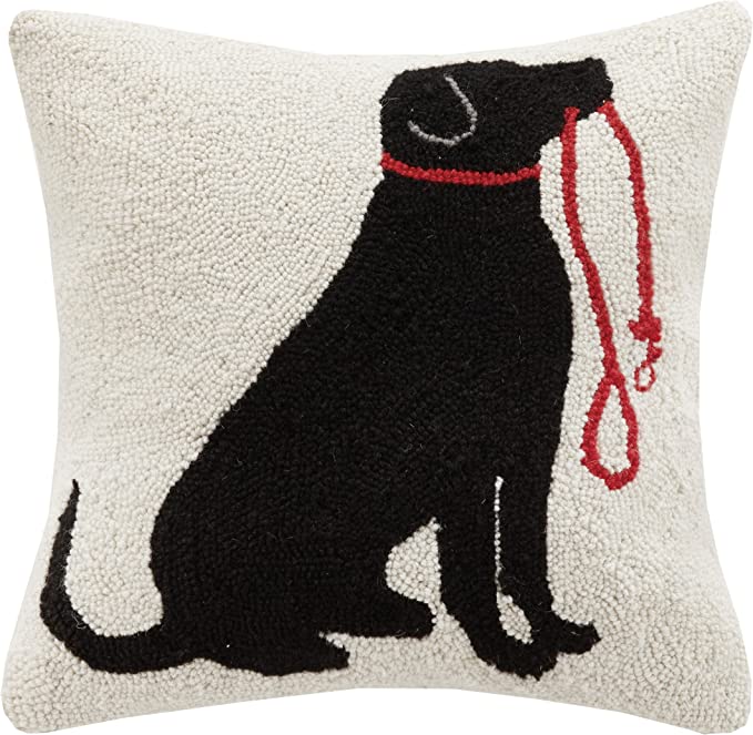 Labrador Dog &amp; Leash Hook Pillow
