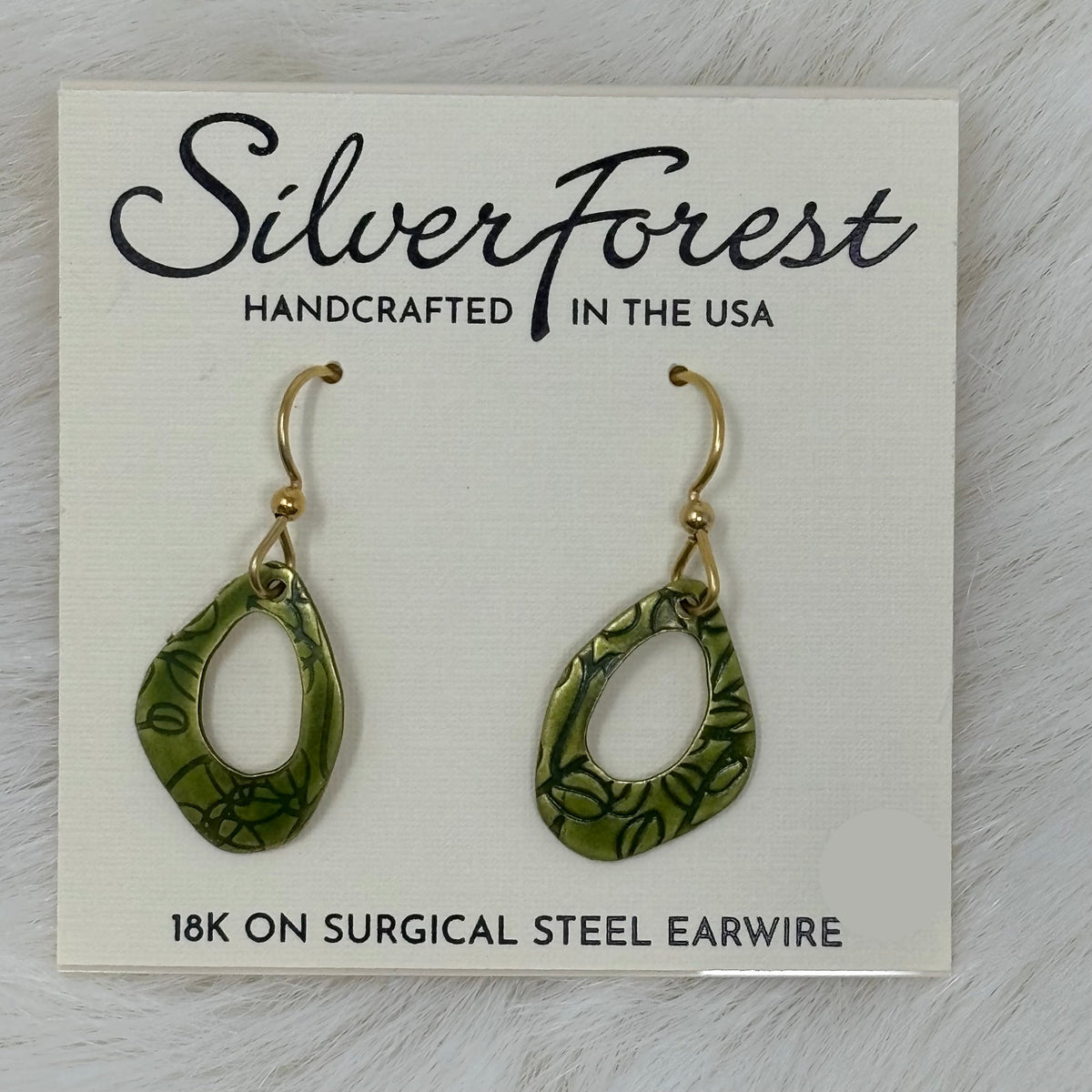Green Organic Shape Earrings