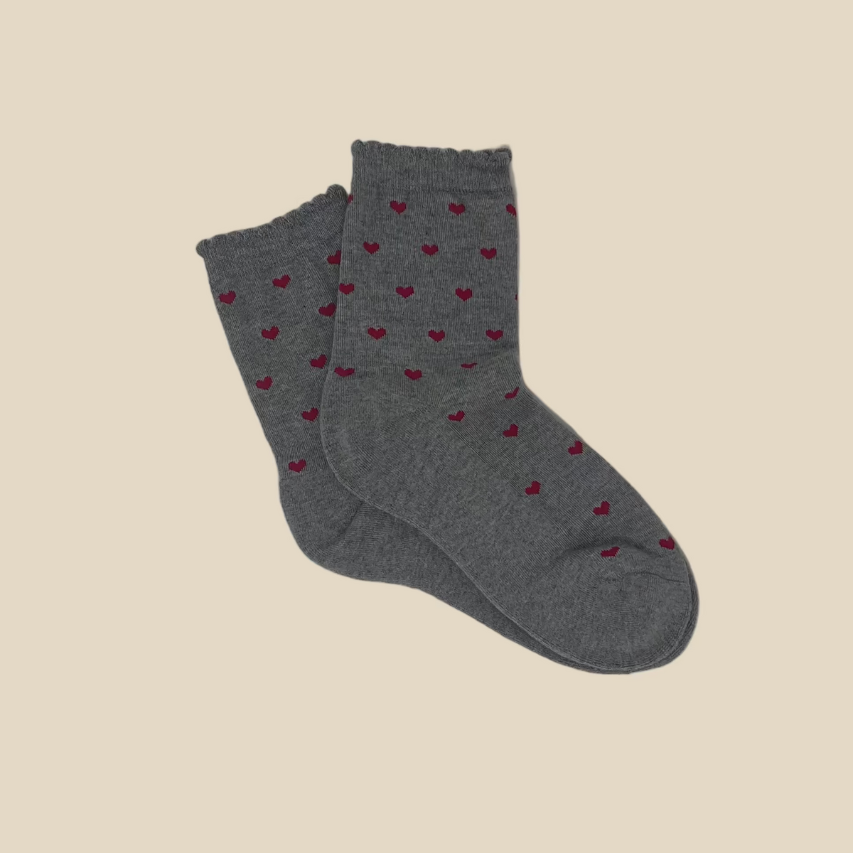 Weekend Collection Gray w/ Heart Socks