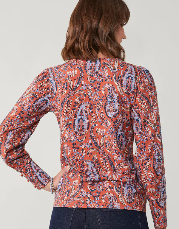 Rochelle Top Marsh Boardwalk Paisley Tomato