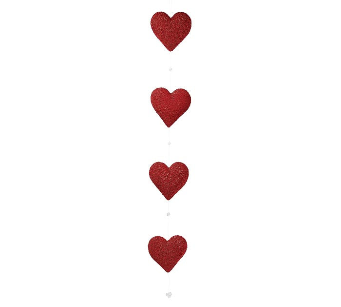 Hanging Red Heart With Acrylic Bead