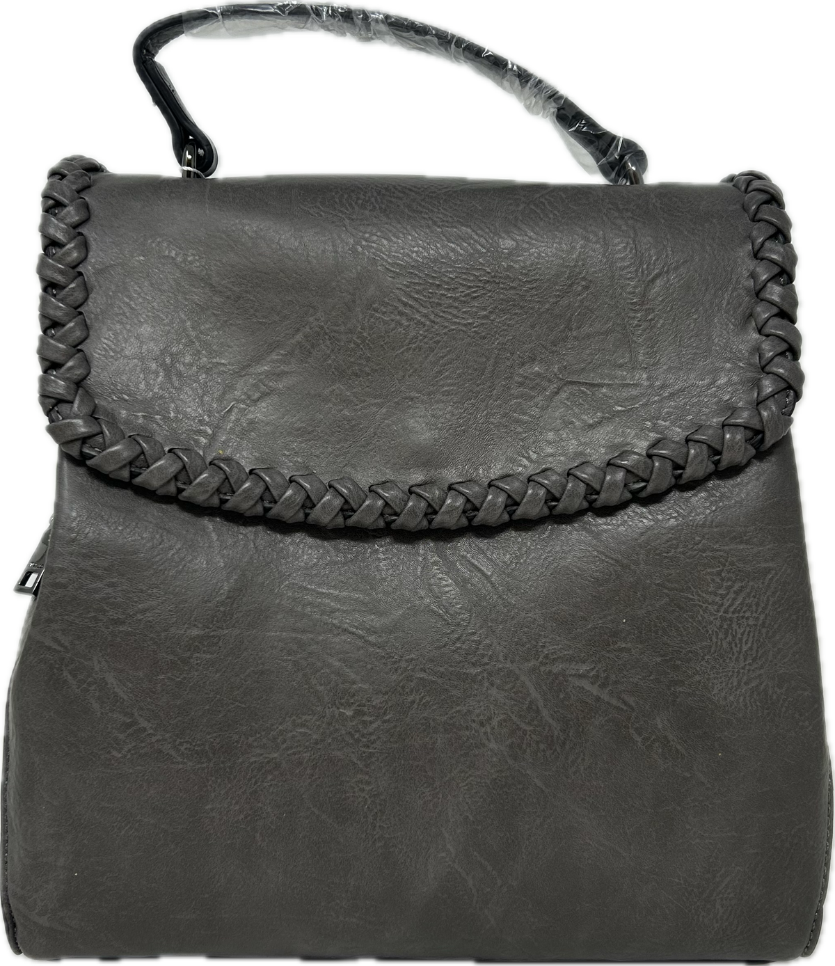 Faux Leather Backpack w/ Handle
