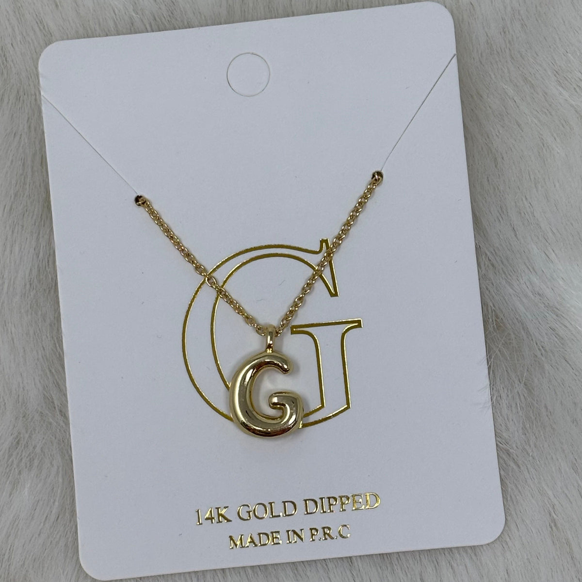 Sm Gold Bubble Initial Necklace