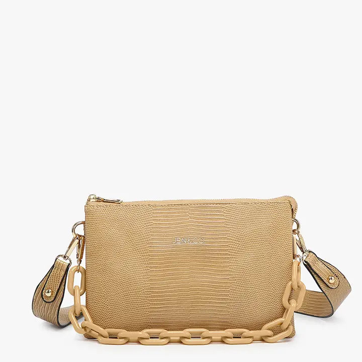 Izzy Lizard Crossbody w/ Chain Strap