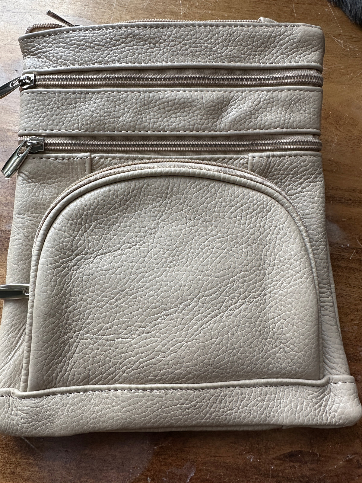 Leather crossbody on the go bag