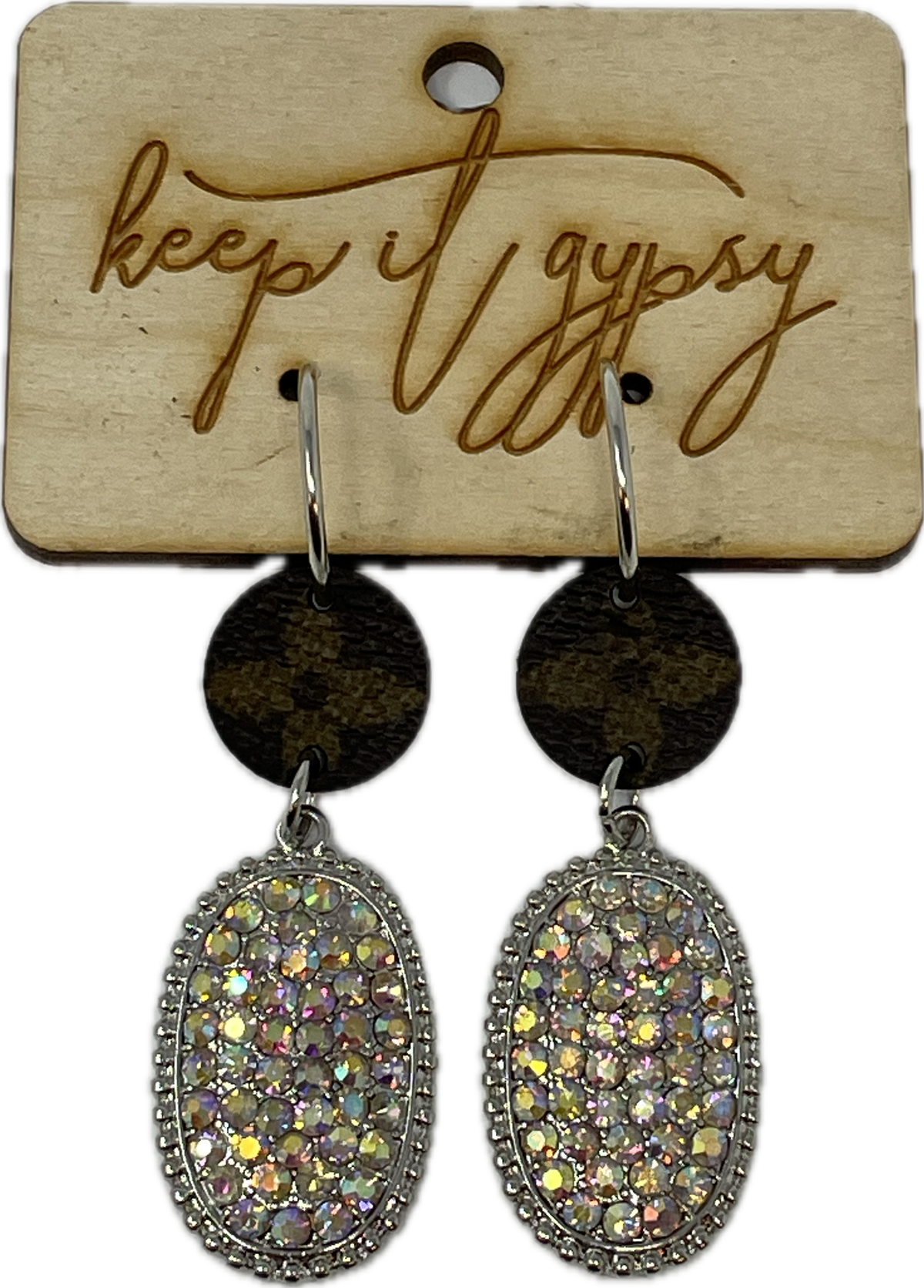 LV Rhinestone Dangle Earrings