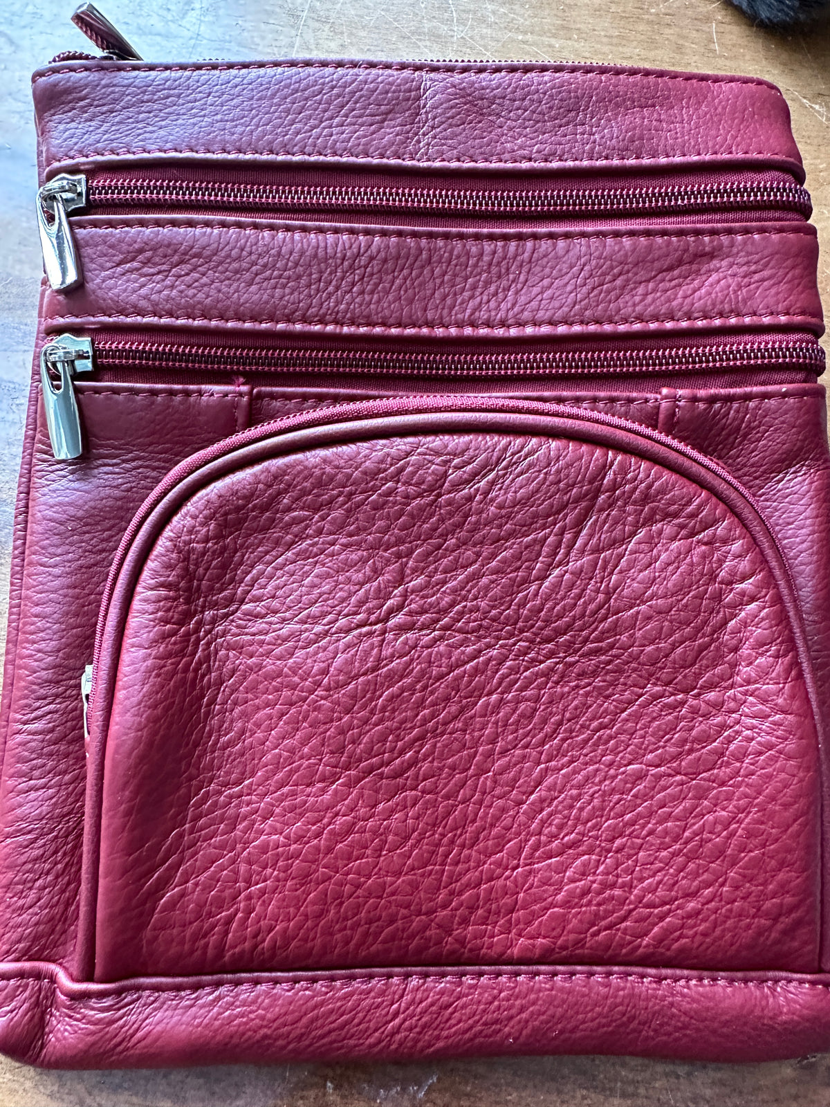 Leather crossbody on the go bag