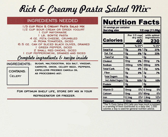 Rich & Creamy Pasta Salad Mix