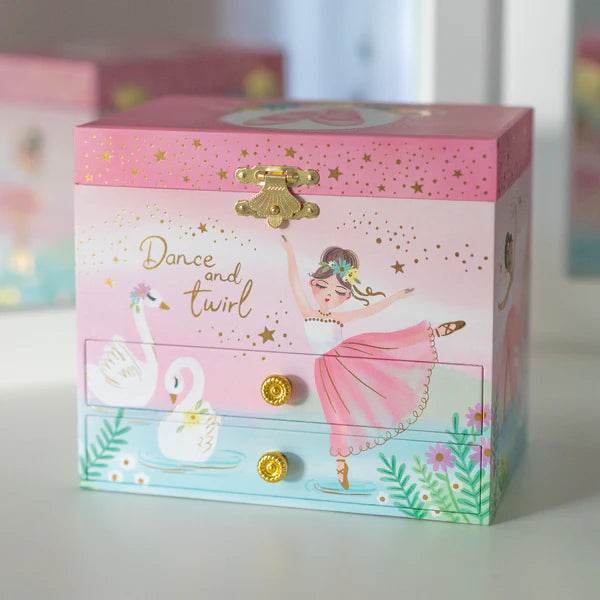 Ballerina Musical Jewelry Box w/ 2 Drawers