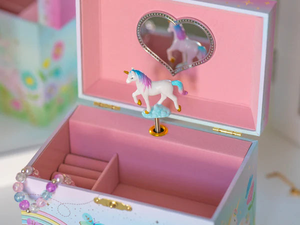 Floral Unicorn Musical Jewelry Box w/ 2 Drawers