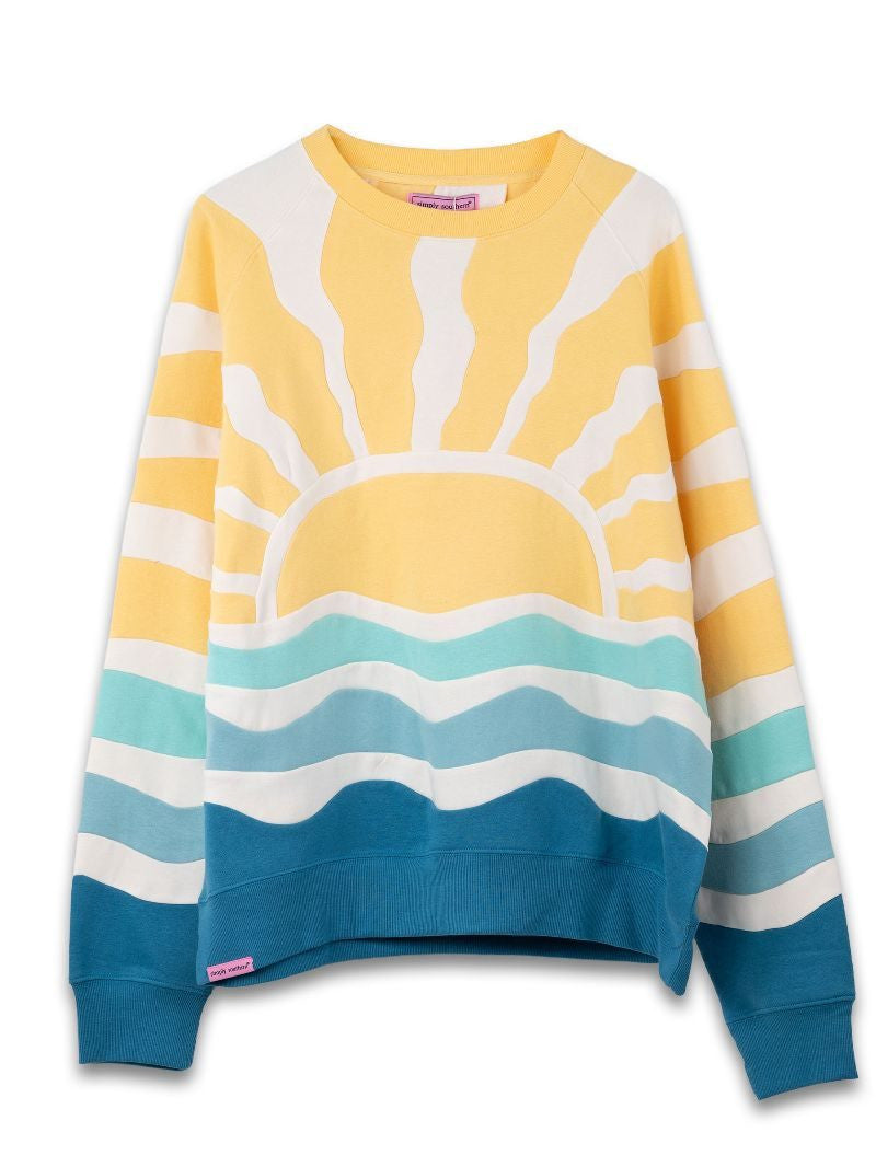 Yellow Sun Patchwork Crew Sweatshirt