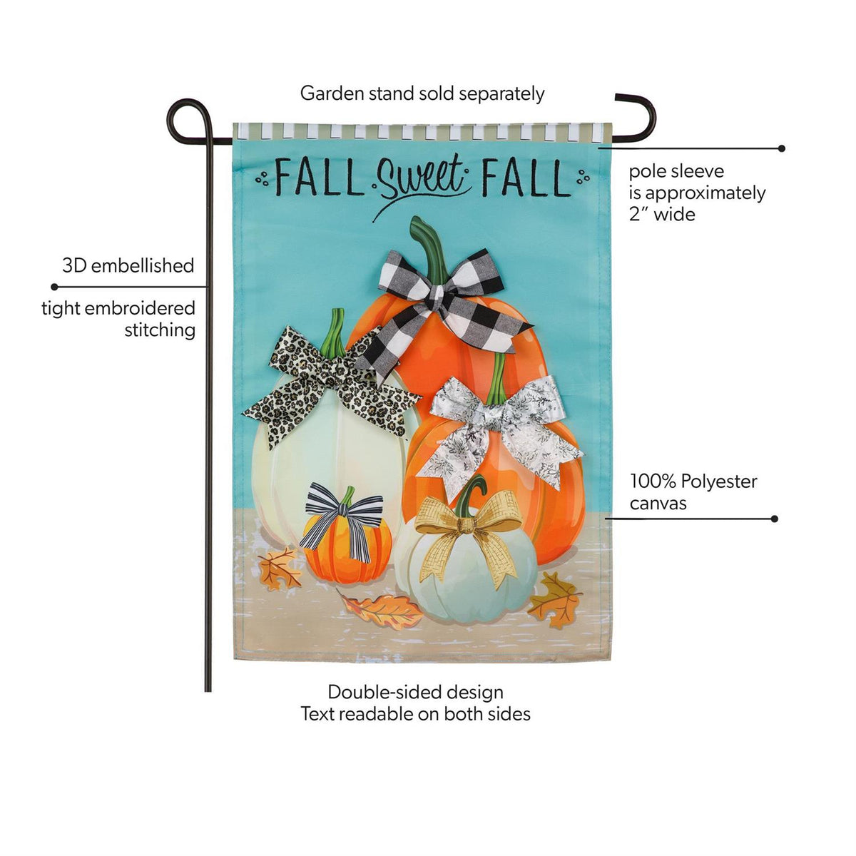 Fall Sweet Fall Applique Garden Flag