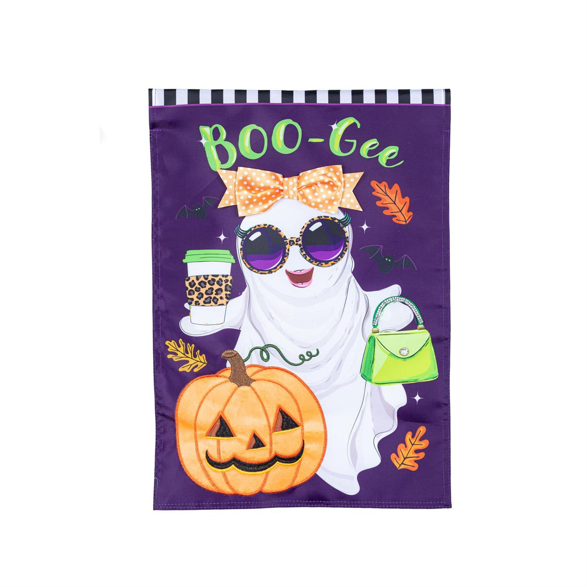 Boo-Gee Ghost Applique Garden Flag
