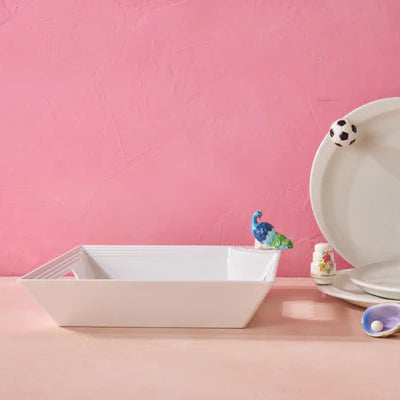 Square Melamine Tray Pinstripe