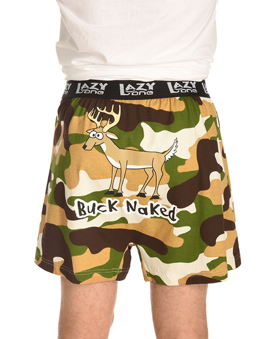 Buck Naked Camo Deer Men&#39;s Funny Boxer