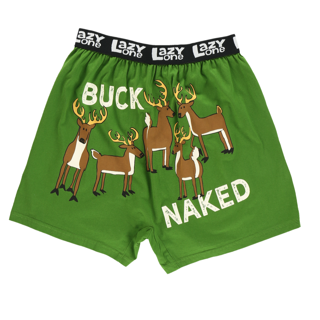 Buck Naked Green Men&#39;s Boxers