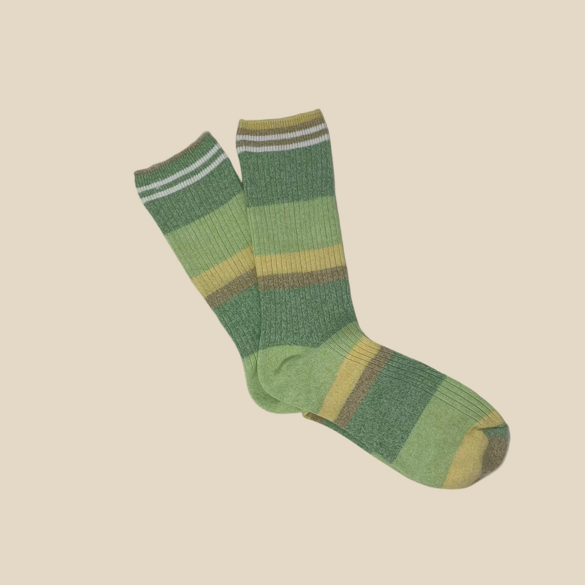 Weekend Rib Light Crew Socks- Lemon Lime