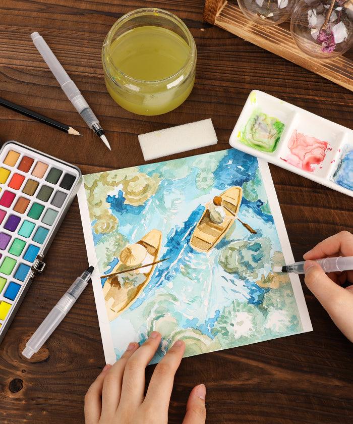 Watercolor Set of 100 with Brushes - Premium