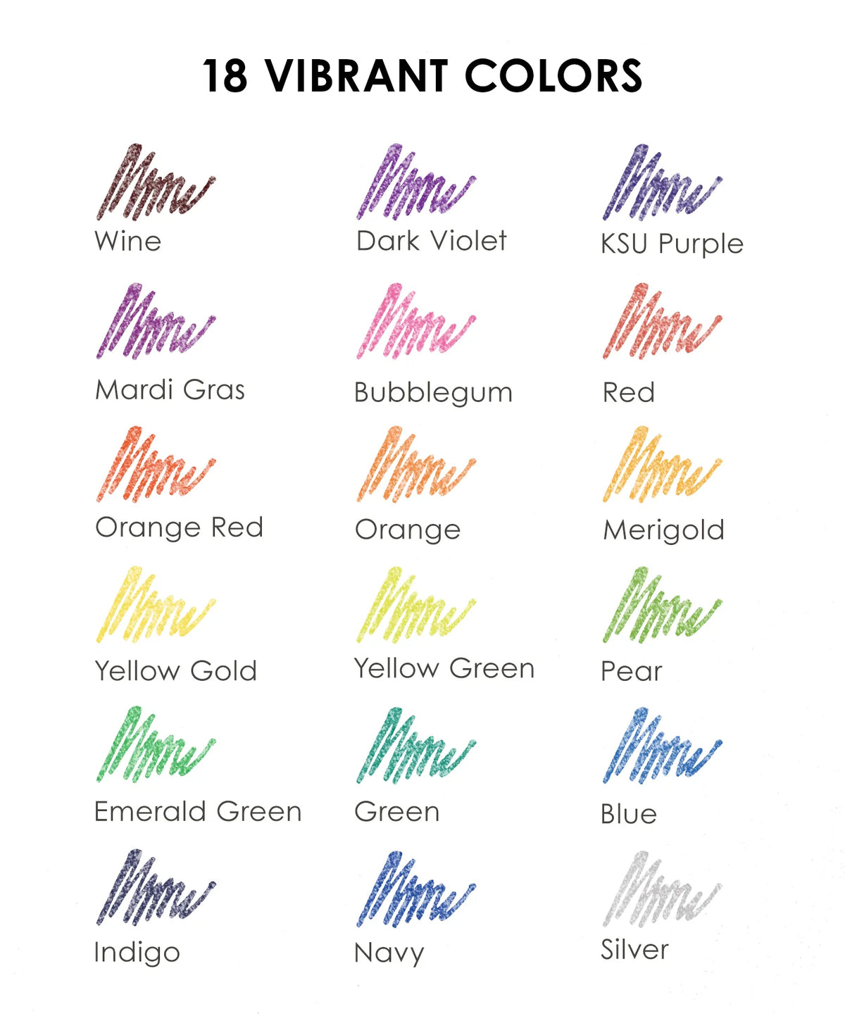 Iridescent Glitter Gel Ink Pen Set/18