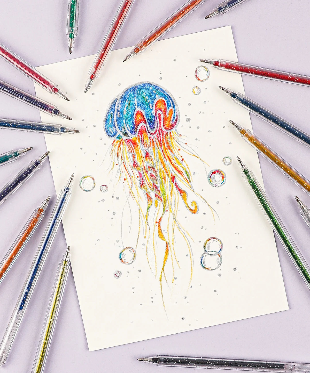 Iridescent Glitter Gel Ink Pen Set/18