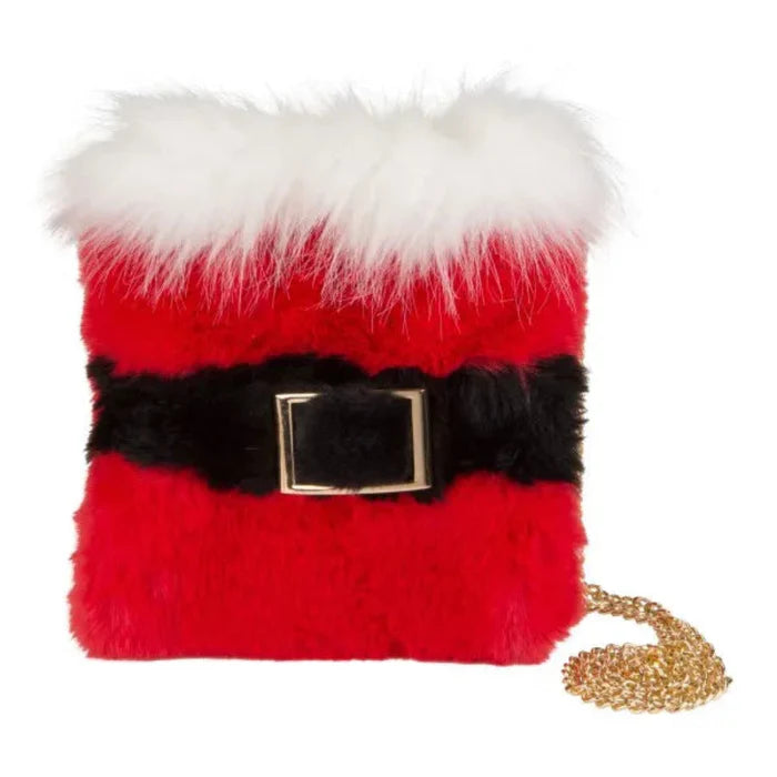 Fuzzy Christmas Crossbody Magnetic Clasp Purse