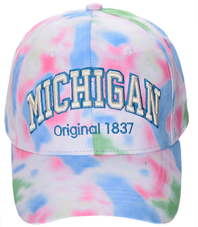 Michigan Bubble Gum Tie Dye Ball Cap