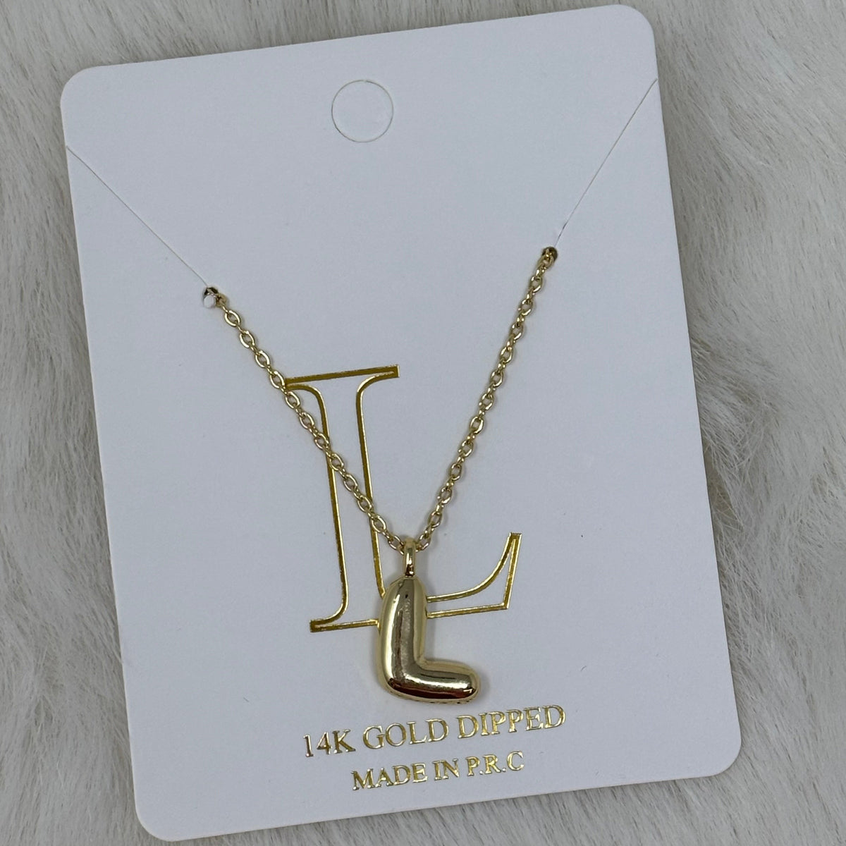 Sm Gold Bubble Initial Necklace