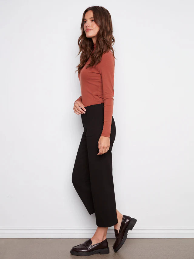 Patch Pocket Wide Leg Ponte Pants