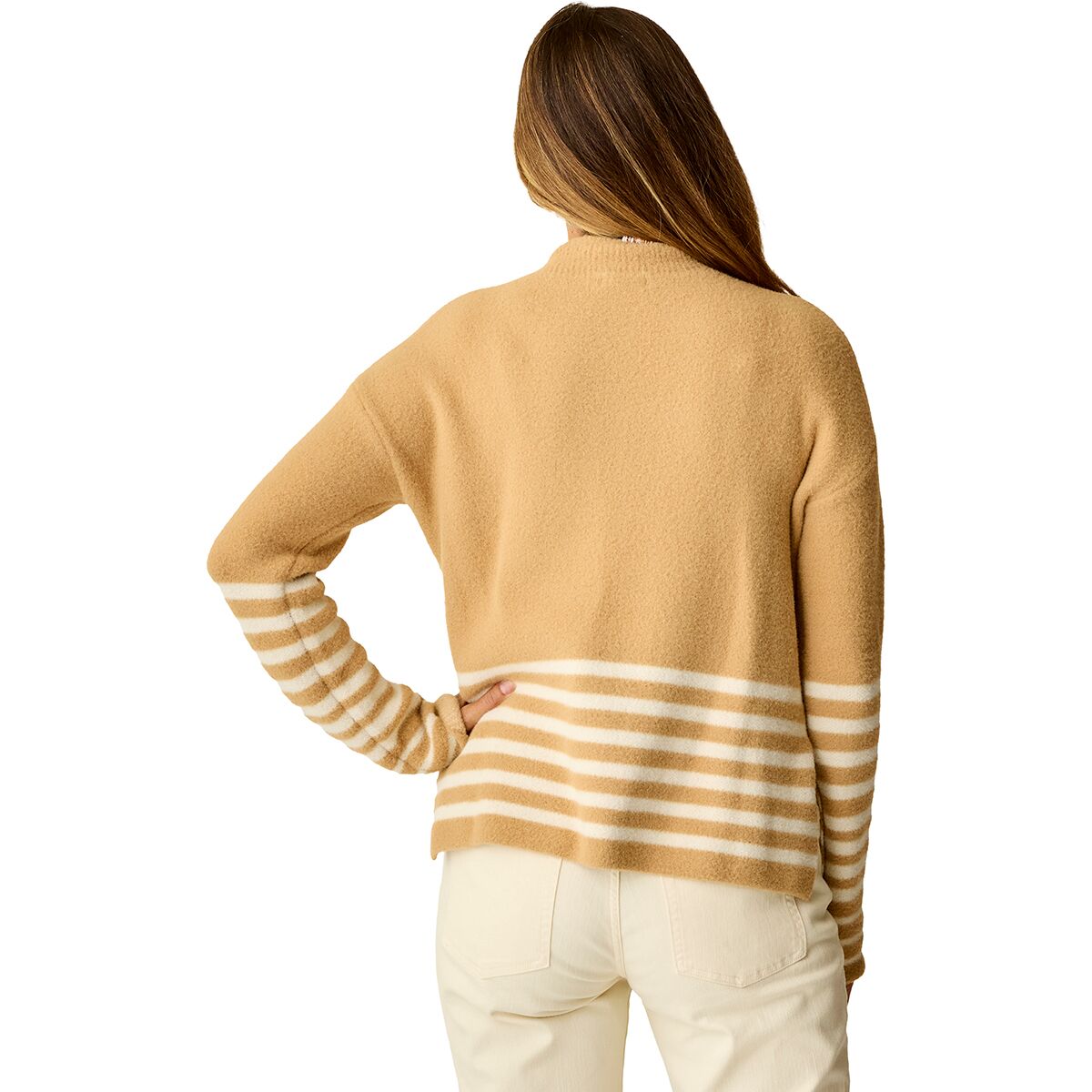 Olivia Plush Sweater - Camel Stripe