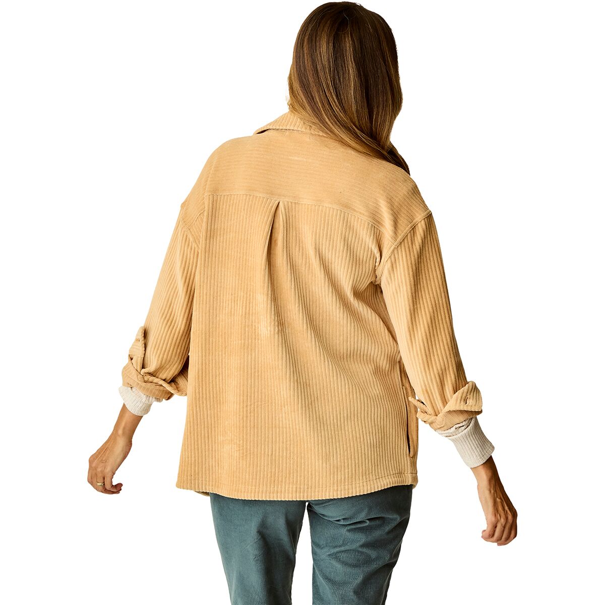 Hudson Stretch Cord Shacket - Camel