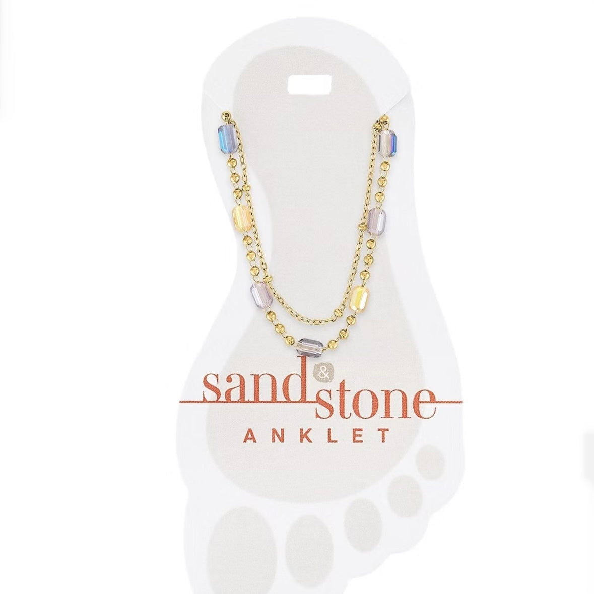 Gold Sand &amp; Stone Anklet
