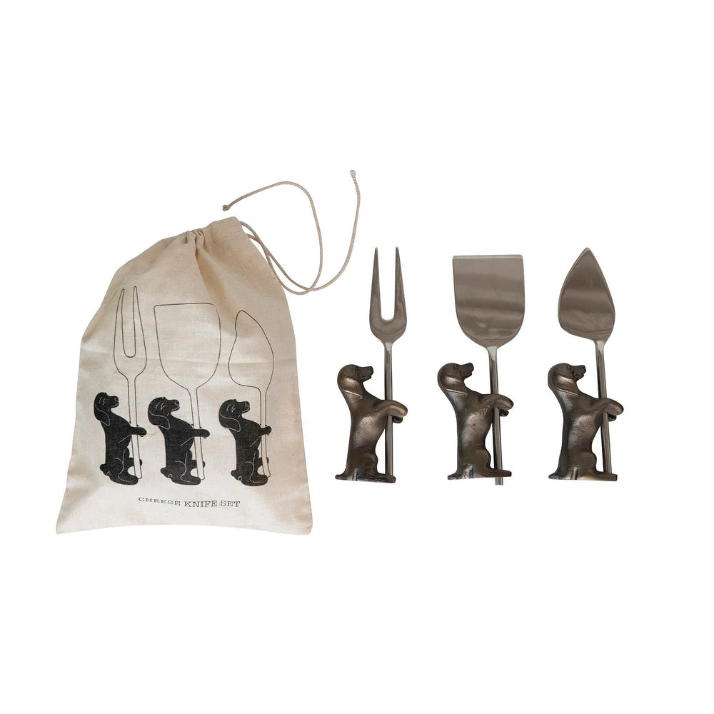 Cheese Knives w/ Dog Stands Set/6
