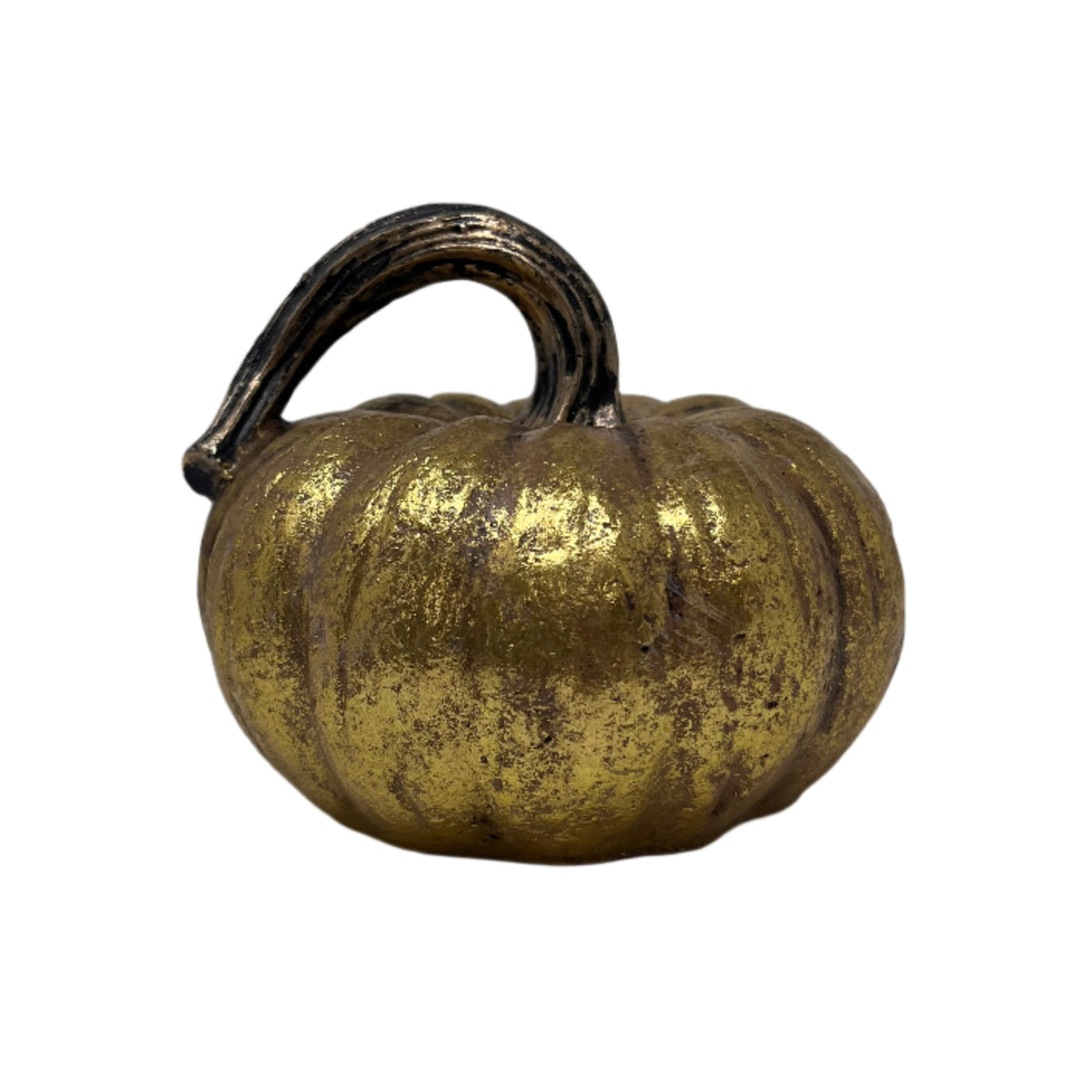 Gold Resin Pumpkin Figurine 6.3&quot;