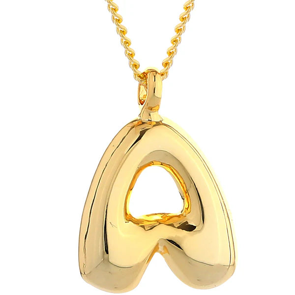 Sm Gold Bubble Initial Necklace
