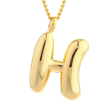 Sm Gold Bubble Initial Necklace