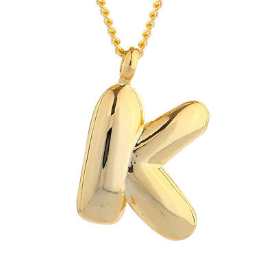 Sm Gold Bubble Initial Necklace