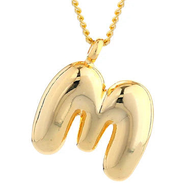 Sm Gold Bubble Initial Necklace