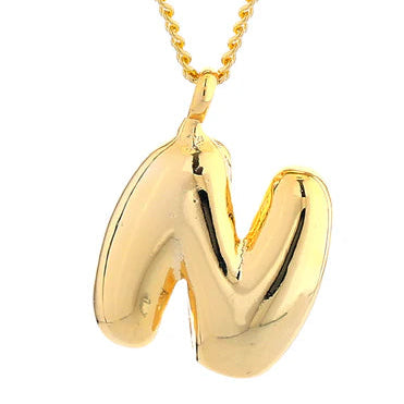 Sm Gold Bubble Initial Necklace