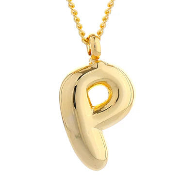 Sm Gold Bubble Initial Necklace