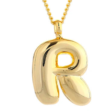 Sm Gold Bubble Initial Necklace