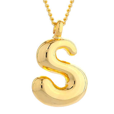 Sm Gold Bubble Initial Necklace