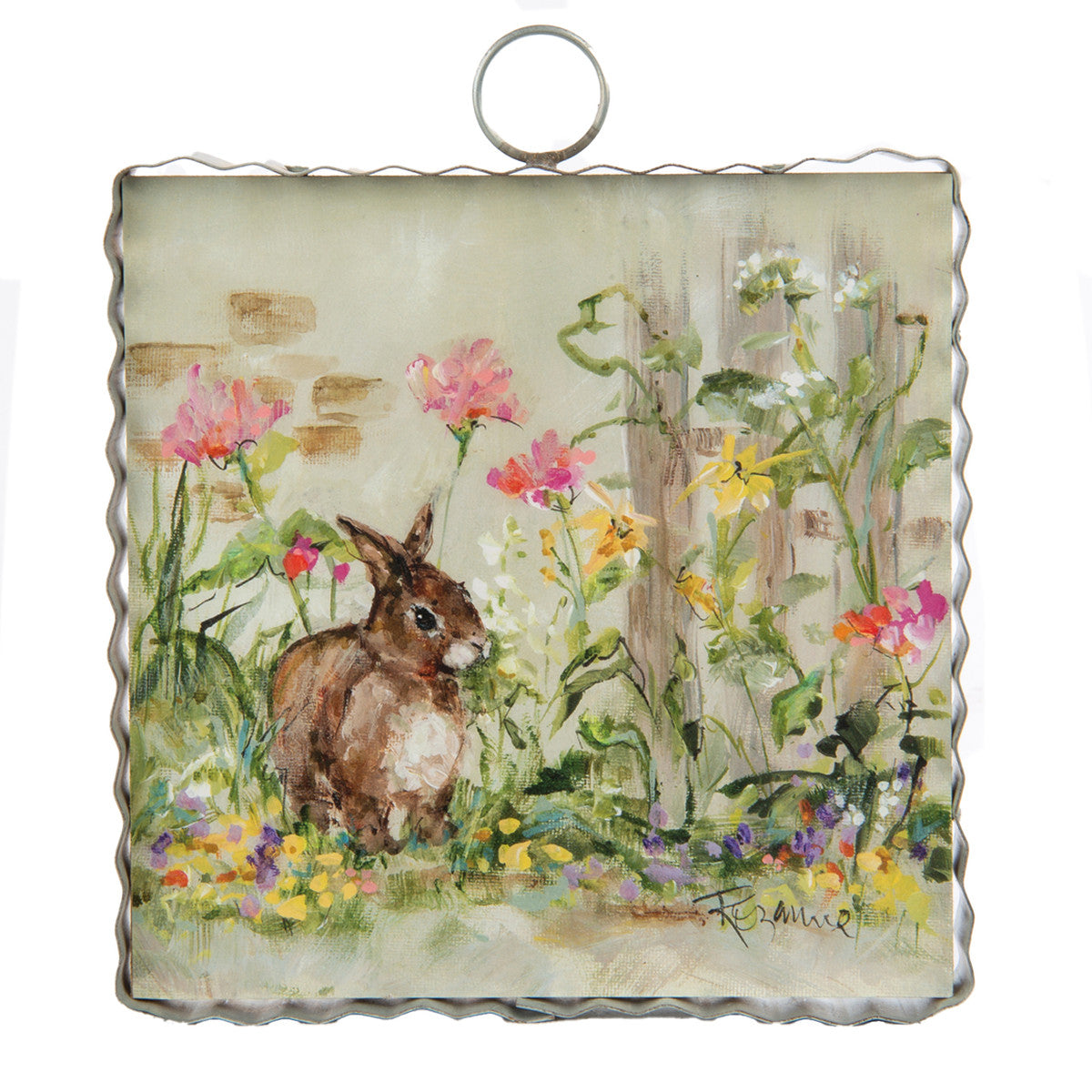 Mini Gallery Art Rozie&#39;s Brown Bunny In Garden RTC