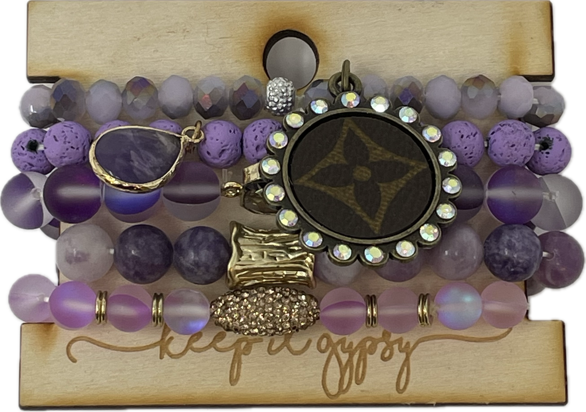 Gypsy LV 5 Strand Purple Bracelet