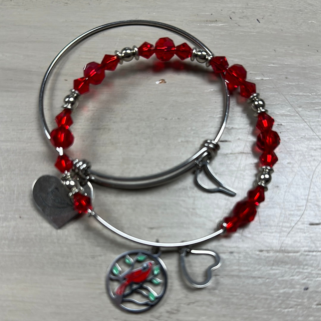 Set Of Two Cardinal Charm Bracelets
