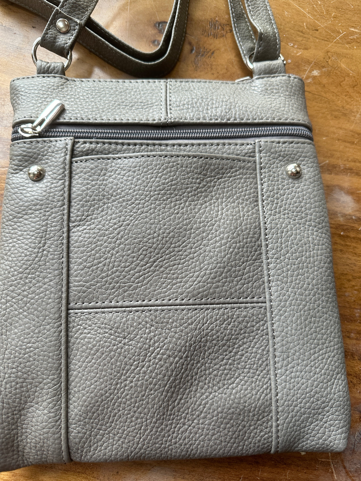 Leather crossbody on the go bag