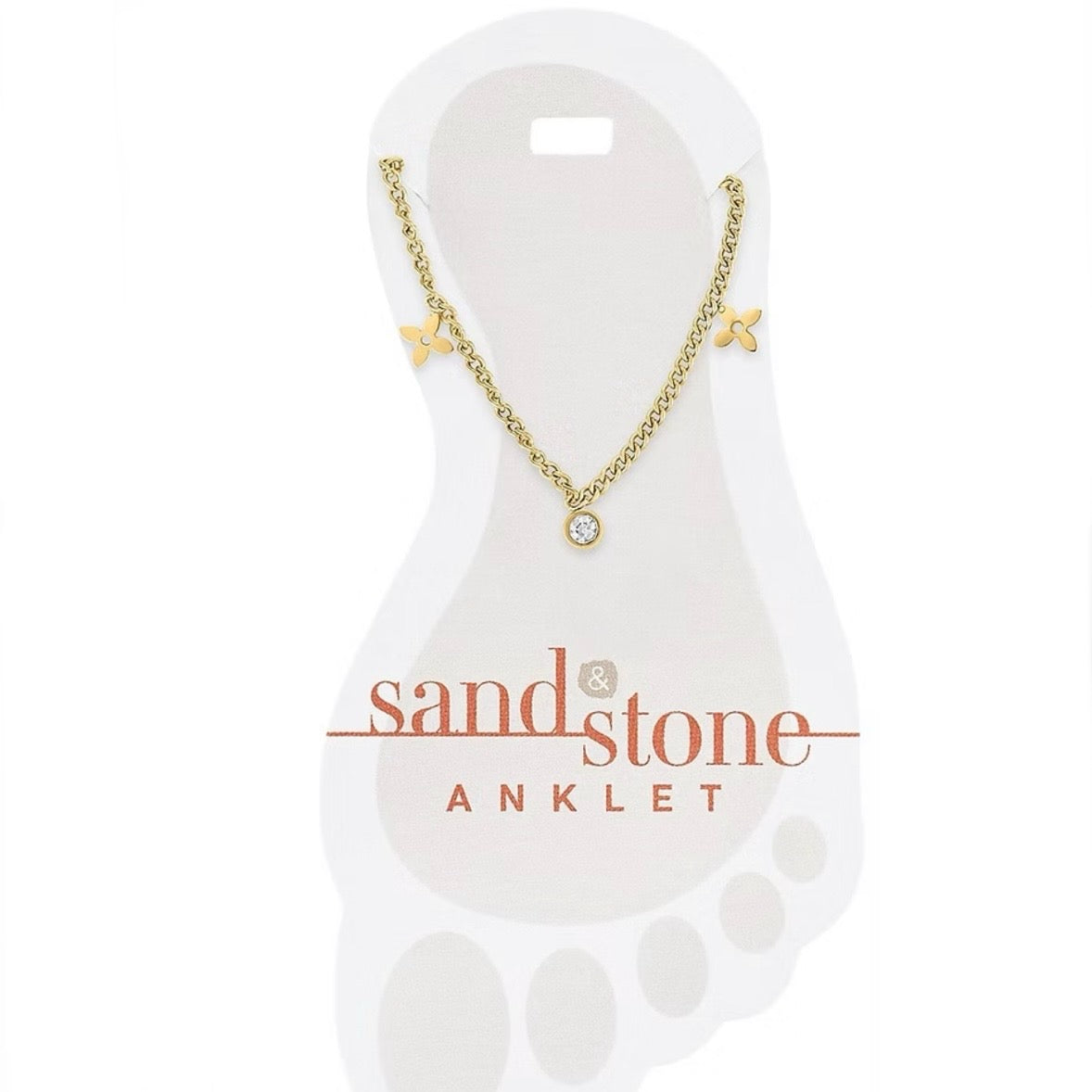 Gold Sand &amp; Stone Anklet