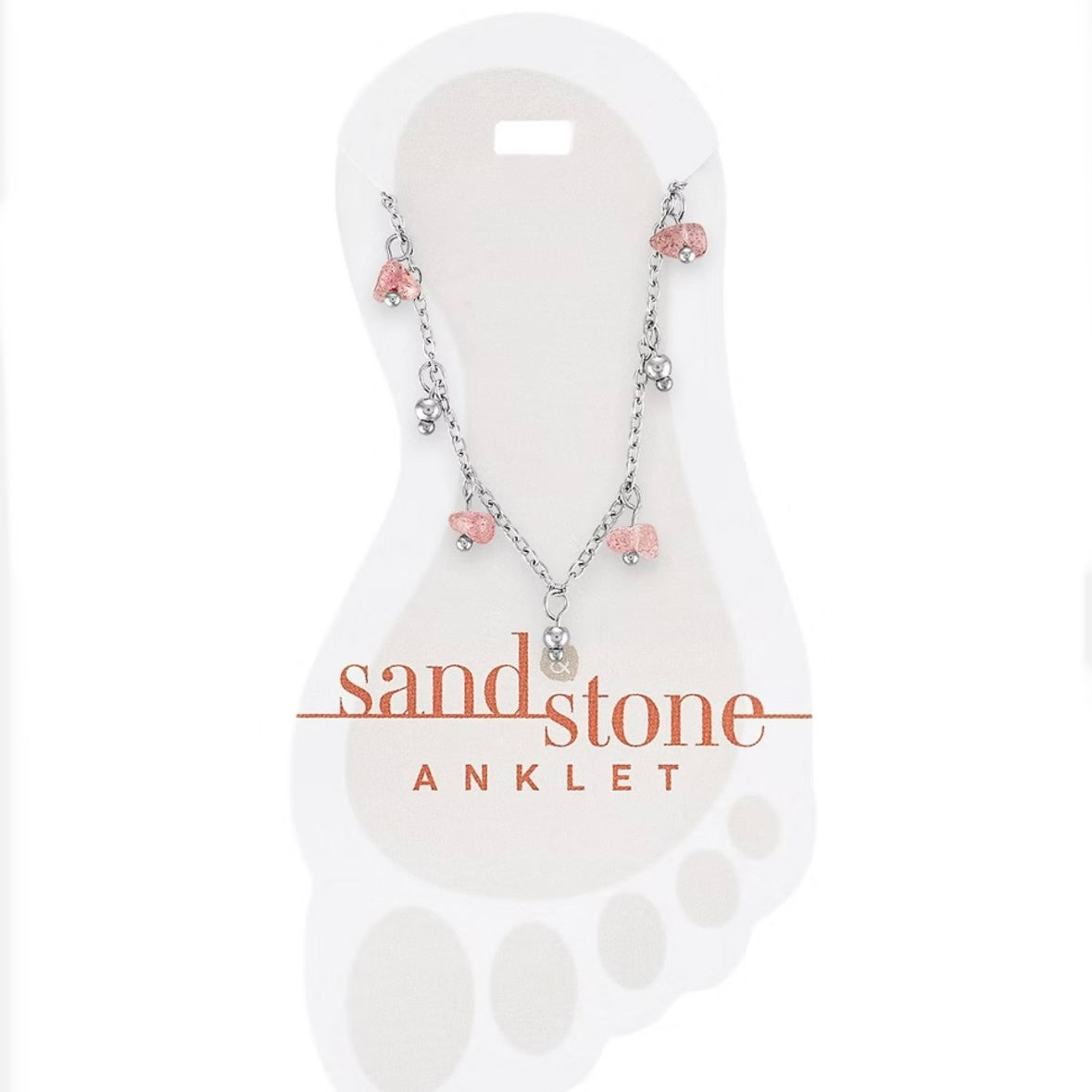 Silver Sand &amp; Stone Anklet