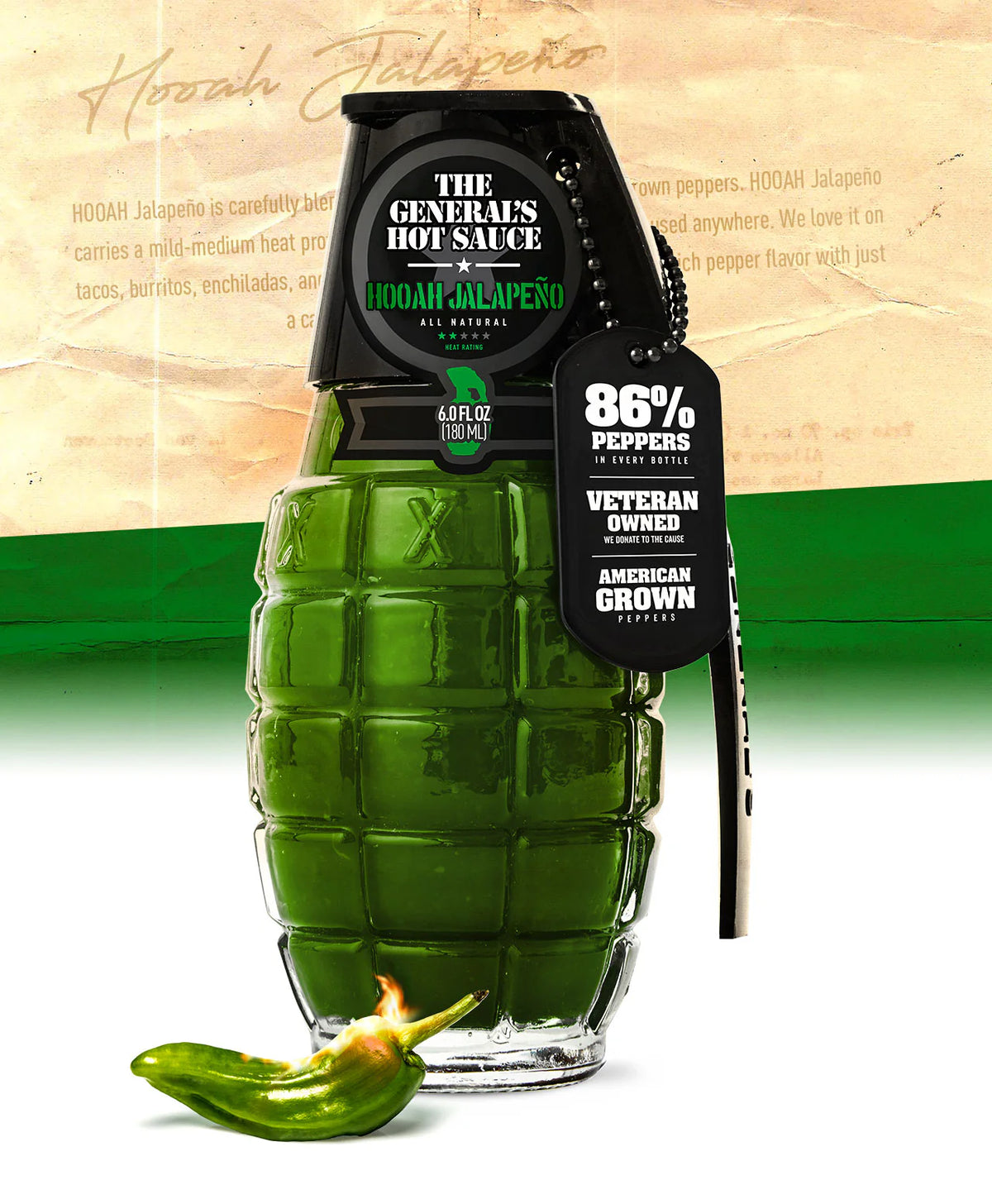 HOOAH Jalapeno - The General's Hot Sauce