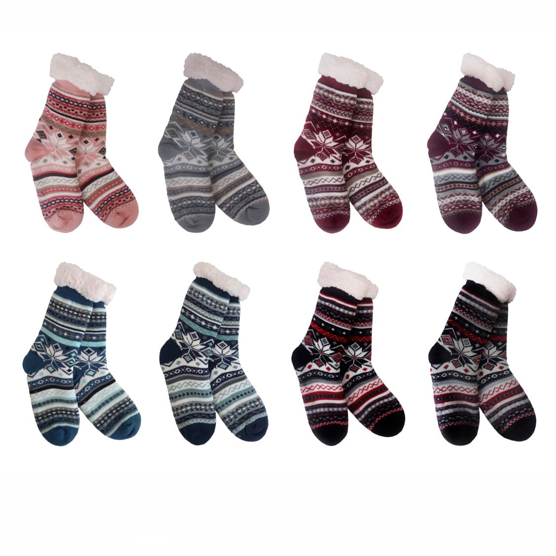 Nordic Snowflake Thermal Slipper Socks
