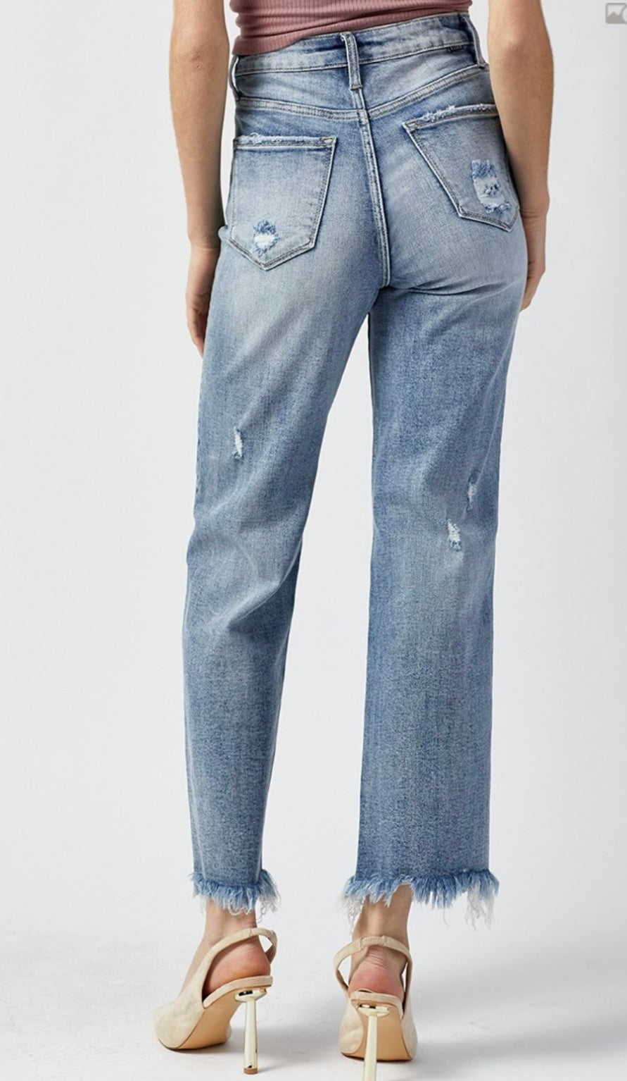 Light High Rise Straight Jeans